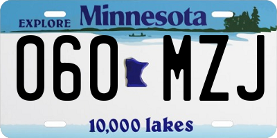 MN license plate 060MZJ
