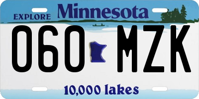 MN license plate 060MZK