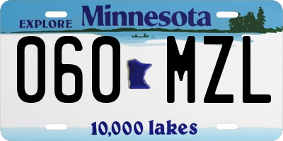MN license plate 060MZL