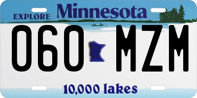 MN license plate 060MZM