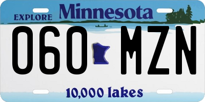 MN license plate 060MZN