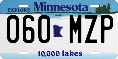 MN license plate 060MZP