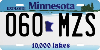 MN license plate 060MZS