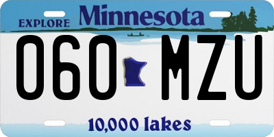 MN license plate 060MZU