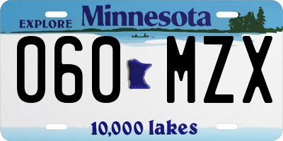 MN license plate 060MZX