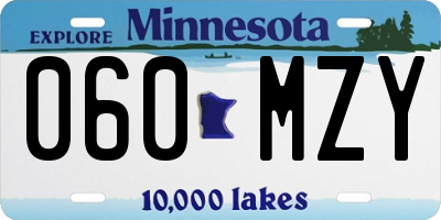 MN license plate 060MZY