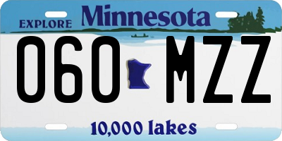 MN license plate 060MZZ