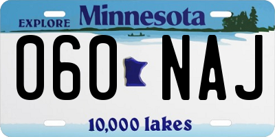 MN license plate 060NAJ
