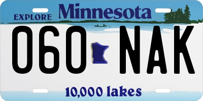MN license plate 060NAK