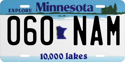 MN license plate 060NAM