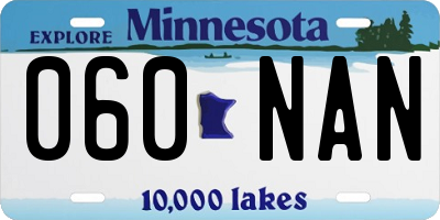 MN license plate 060NAN