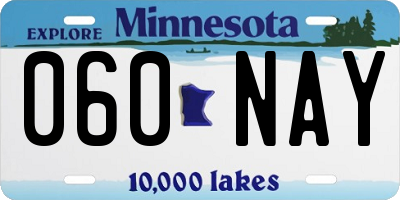 MN license plate 060NAY