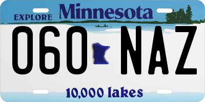 MN license plate 060NAZ