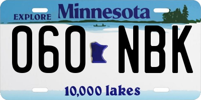 MN license plate 060NBK