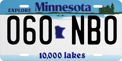 MN license plate 060NBO