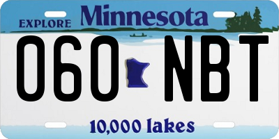 MN license plate 060NBT