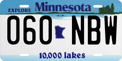 MN license plate 060NBW
