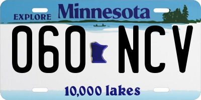 MN license plate 060NCV