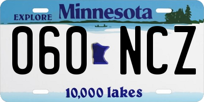 MN license plate 060NCZ