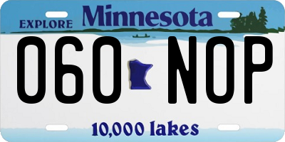 MN license plate 060NOP