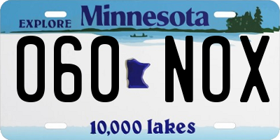 MN license plate 060NOX