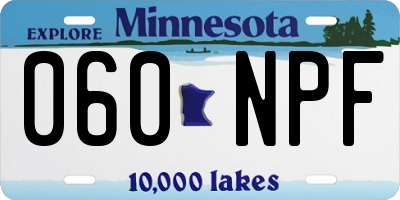 MN license plate 060NPF