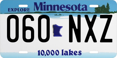MN license plate 060NXZ