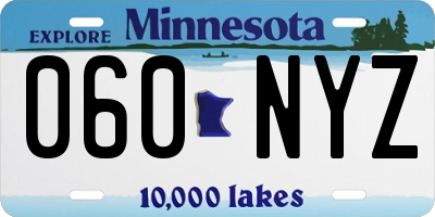 MN license plate 060NYZ