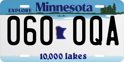 MN license plate 060OQA