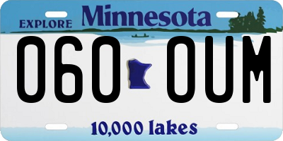 MN license plate 060OUM