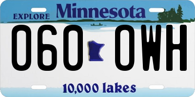 MN license plate 060OWH