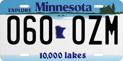 MN license plate 060OZM