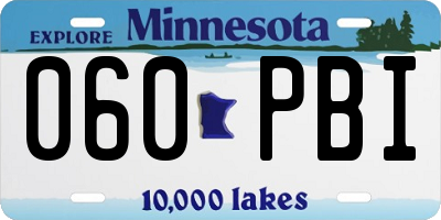MN license plate 060PBI