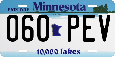 MN license plate 060PEV