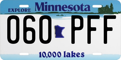MN license plate 060PFF