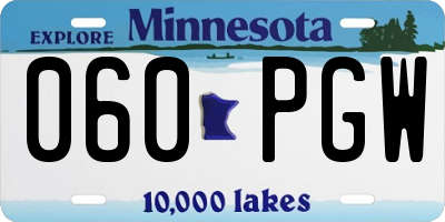 MN license plate 060PGW