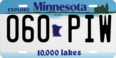 MN license plate 060PIW