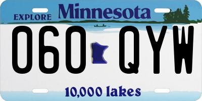 MN license plate 060QYW