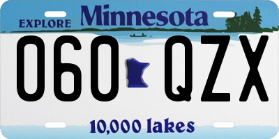 MN license plate 060QZX