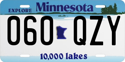MN license plate 060QZY