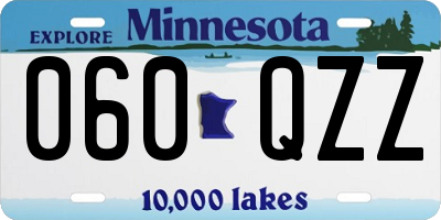 MN license plate 060QZZ