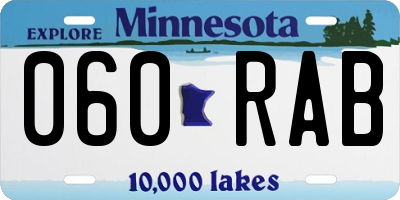 MN license plate 060RAB