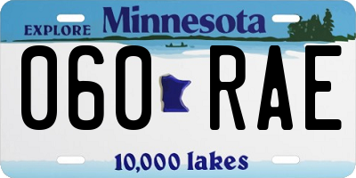 MN license plate 060RAE