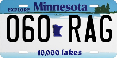 MN license plate 060RAG