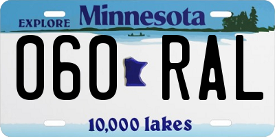 MN license plate 060RAL