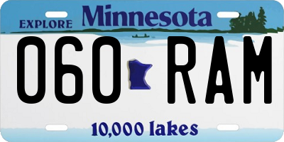 MN license plate 060RAM