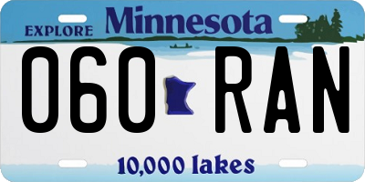 MN license plate 060RAN