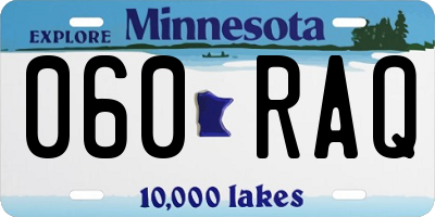 MN license plate 060RAQ