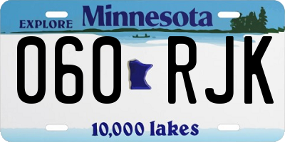 MN license plate 060RJK
