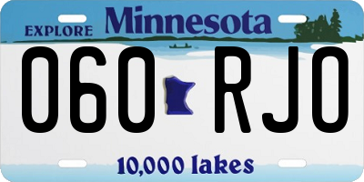 MN license plate 060RJO